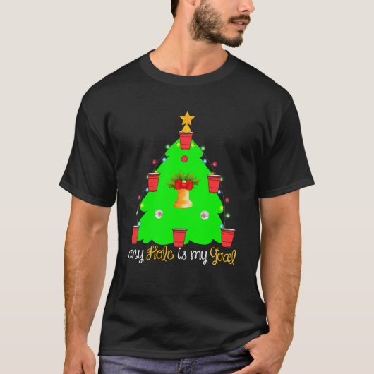 Funny Beer Pong Ugly Weihnachtsbaum trinken Swea T-Shirt (Vorderseite)