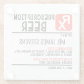 Funny Beer Prescript Personalisierter Name Glasuntersetzer (Rückseite)