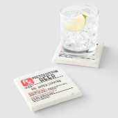 Funny Beer Prescript Personalisierter Name Steinuntersetzer (Seitenansicht)