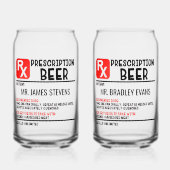 Funny Beer Prescription Personalisiert Name Beer Dosenglas (Vorderseite)