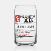 Funny Beer Prescription Personalisiert Name Beer Dosenglas (Vorderseite)