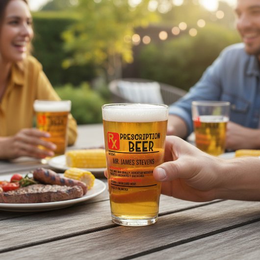 Funny Beer Prescription Personalisiert Name Beer Glas