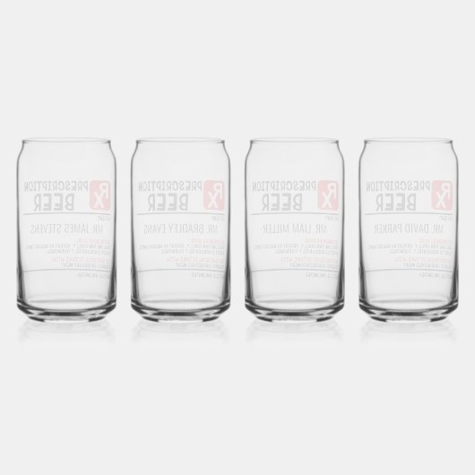 Funny Beer Prescription Personalized Name Beer Dosenglas (Hinten)