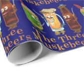 Funny Beer Pun Drei Muskebeers Humorvoll Geschenkpapier (Rolleneckpunkt)