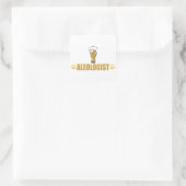 Funny Beer Quadratischer Aufkleber (Tasche)