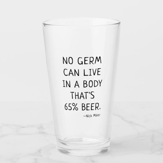 Funny Beer Quote Nick Miller Glas (Vorderseite)