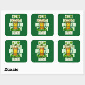 Funny Beer St Patrick’s Day Shirt – Autocolante Quadratischer Aufkleber (Blatt)