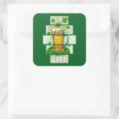 Funny Beer St Patrick’s Day Shirt – Autocolante Quadratischer Aufkleber (Tasche)