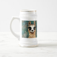 Funny Beer Stein mit Curious Llama