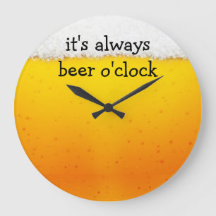 Funny Beer Theme Wall Clocks Große Wanduhr