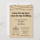 Funny Beer Theme Wedding Einladung (Vorderseite)