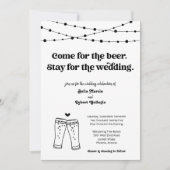 Funny Beer Theme Wedding Einladung (Vorderseite)
