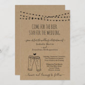 Funny Beer Theme Wedding Einladung (Vorne/Hinten)