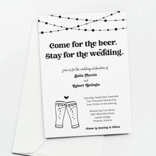 Funny Beer Theme Wedding Einladung