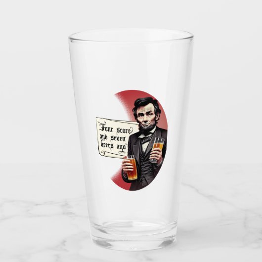 Funny Beer Tipsy Abraham Lincoln Drinking Homebrew Glas (Vorderseite)