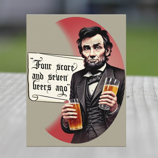 Funny Beer trinkt Abraham Lincoln Cookout Party Einladungspostkarte