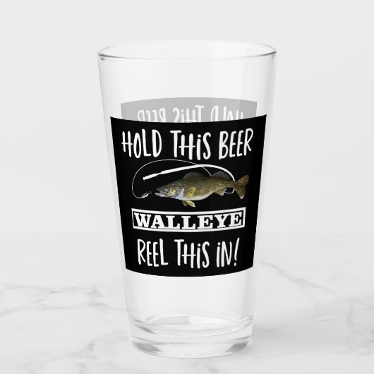 Funny Beer Walleye Fishing Puff Fisherman Fish Glas (Vorderseite)