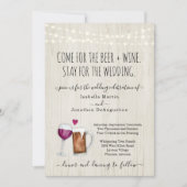 Funny Beer & Wine Thema Hochzeit Einladung (Vorderseite)