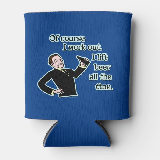 Funny Beer Work Out Spaß Dosenkühler (Vorderseite)