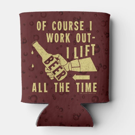 Funny Beer Work Out Spaß mit Brown Stout Bubbles Dosenkühler (Rückseite)