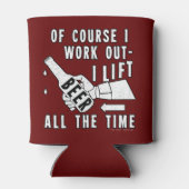 Funny Beer Work Out Spaß on Red Dosenkühler (Rückseite)