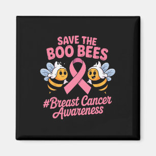Funny Bees Ghost Boo Breast Cancer Awareness Pink Magnet