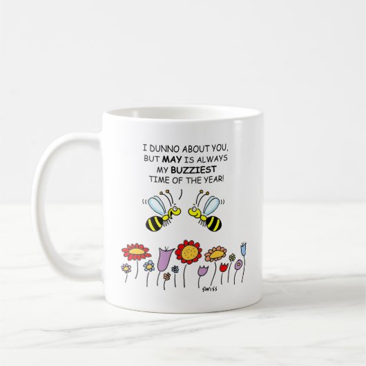 Funny Bees in May Blume Gardener Kaffeetasse (Links)