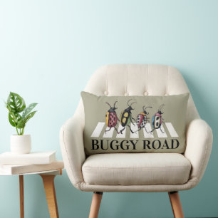 Funny Beetles Lumbar Throw Kissen