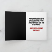 Funny Before and After Fotos Wildes und Crazy Part Karte (Innenseite)