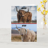 Funny Before and After Fotos Wildes und Crazy Part Karte (Gelbe Blume)