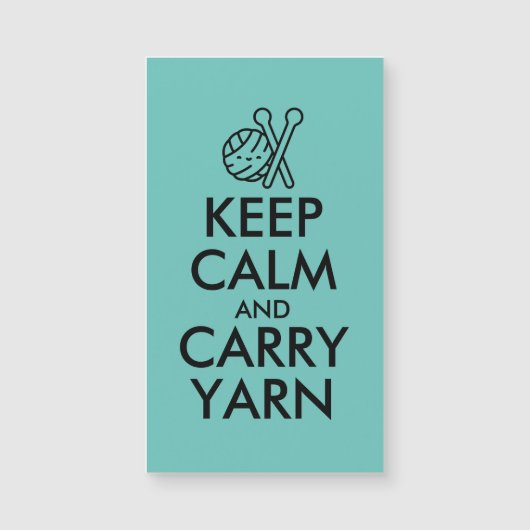 Funny Behalt Calm & Carry Yarn Handschuhmagnet Magnetkarte (Vorderseite)