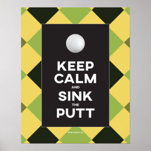 Funny Behalt Calm Golf Poster