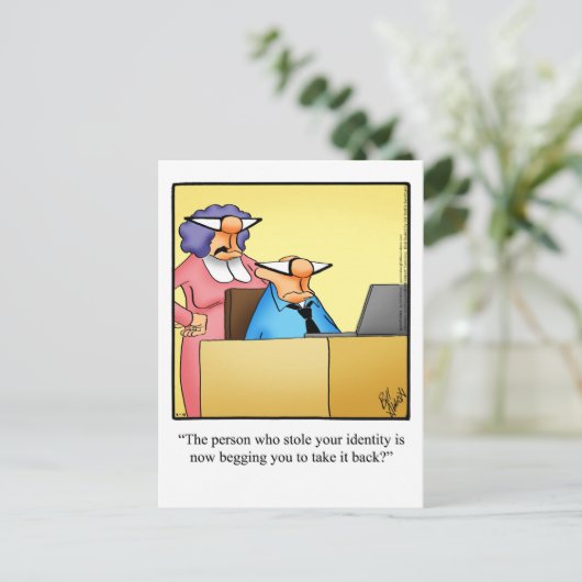 Funny "Behalt in Touch" Postkarte (Stehend Vorderseite)