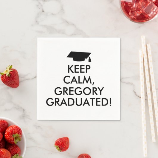 Funny Behalten Calm Napkins Graduation Cap Ihr Nam Serviette (Beispiel)