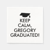 Funny Behalten Calm Napkins Graduation Cap Ihr Nam Serviette (Vorderseite)