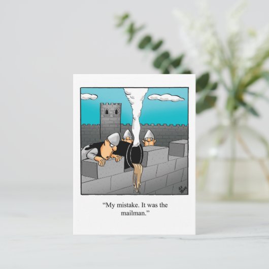 Funny Behaltend in Touch Spaß Postkarte (Stehend Vorderseite)