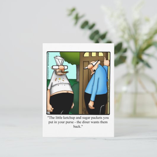 Funny Behaltend in Touch Spaß Postkarte (Stehend Vorderseite)