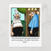 Funny Behaltend in Touch Spaß Postkarte (Vorderseite)