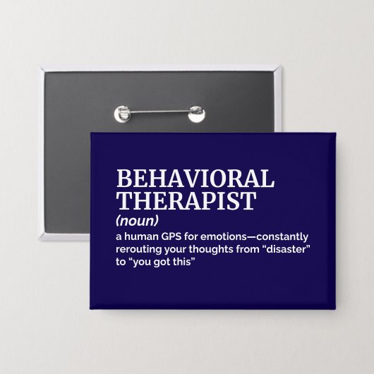 Funny Behavioral Therapeutic Definition Button (Vorderseite/Rückseite)