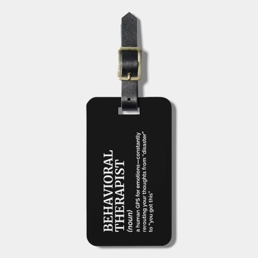 Funny Behavioral Therapeutic Definition Gepäckanhänger (Vorderseite vertikal)
