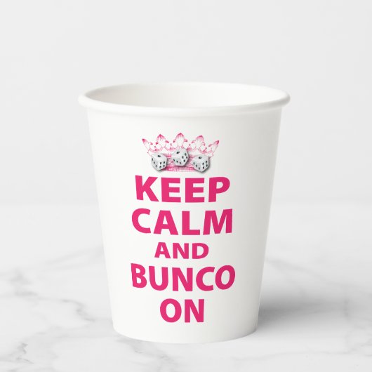 Funny Behielt Calm Dice Bunco Paper Cups Pappbecher (Vorderseite)