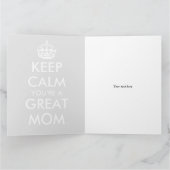 Funny behielt ruhig Happy Mother Day Gruß Karte (Innenseite)