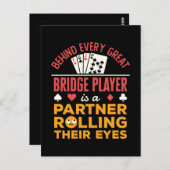 Funny Behind jedem großen Bridge Player Partner Postkarte (Vorne/Hinten)