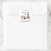 Funny belässt Ihre Intelligenz wie eine Computerkl Quadratischer Aufkleber (Tasche)