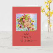 Funny Belated Birthday Card Karte (Gelbe Blume)