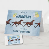 Funny Belated Birthday Card mit Pferden Karte