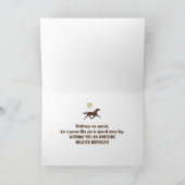 Funny Belated Birthday Card mit Pferden Karte (Innenseite)