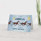 Funny Belated Birthday Card mit Pferden Karte (Vorderseite)