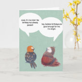 Funny Belated Birthday Card Niedliche Singvögel Al Karte (Gelbe Blume)