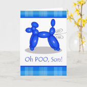 Funny Belated Birthday for Son, Poodle Furz Karte (Gelbe Blume)